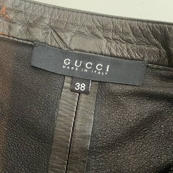 GUCCI BLACK LEATHER SKIRT - Picture 5 of 5